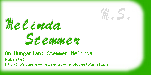 melinda stemmer business card